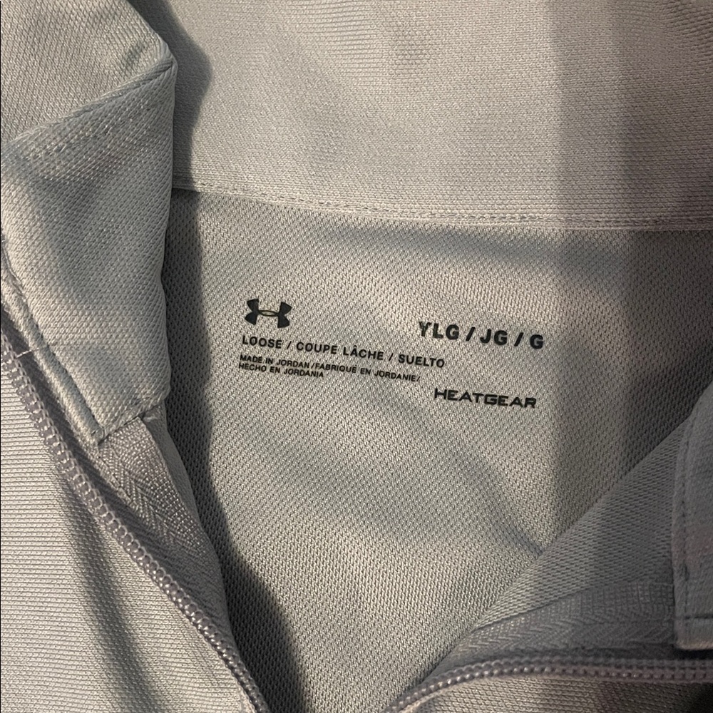 2 Youth L Under Armour Blue and Gray Quarter-Zip Pullovers - Picture 3 of 4